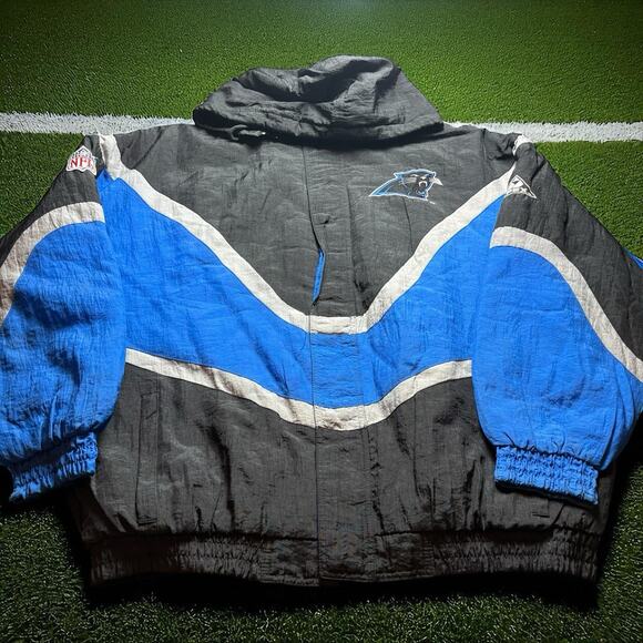 Vintage Pro Line Apex One NFL Carolina Panthers XL Hooded Puffer Jacket - Picture 1 of 10